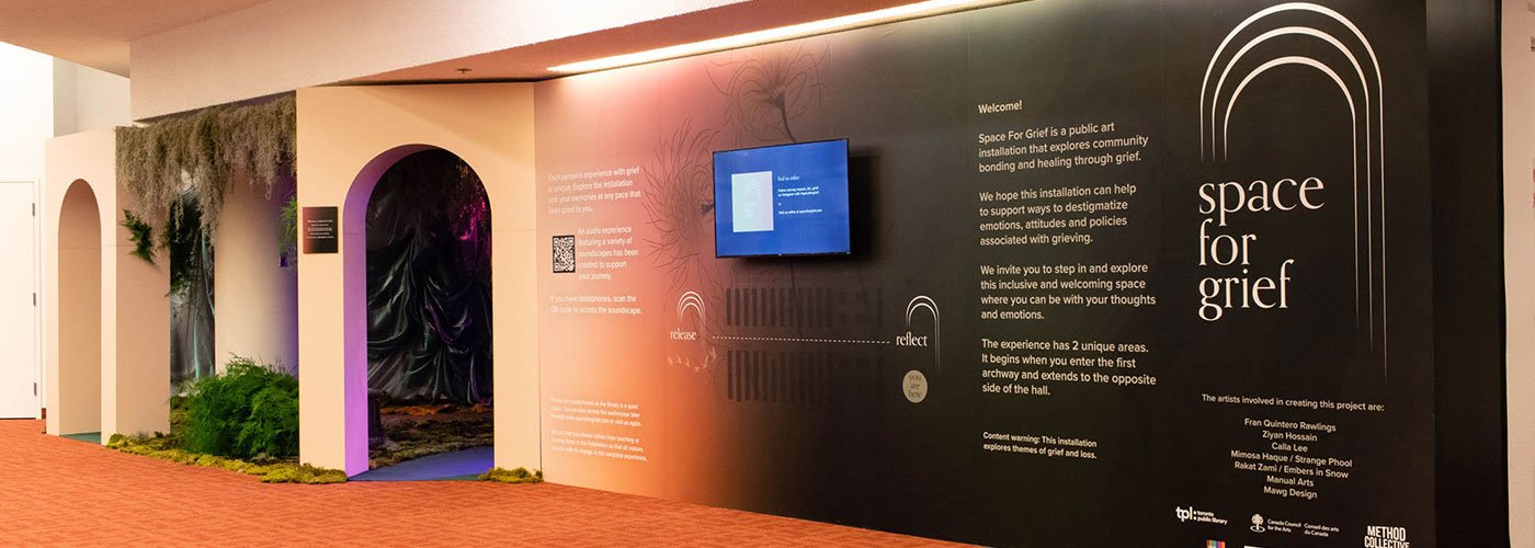 A Space for Grief installation at the Toronto Reference Library