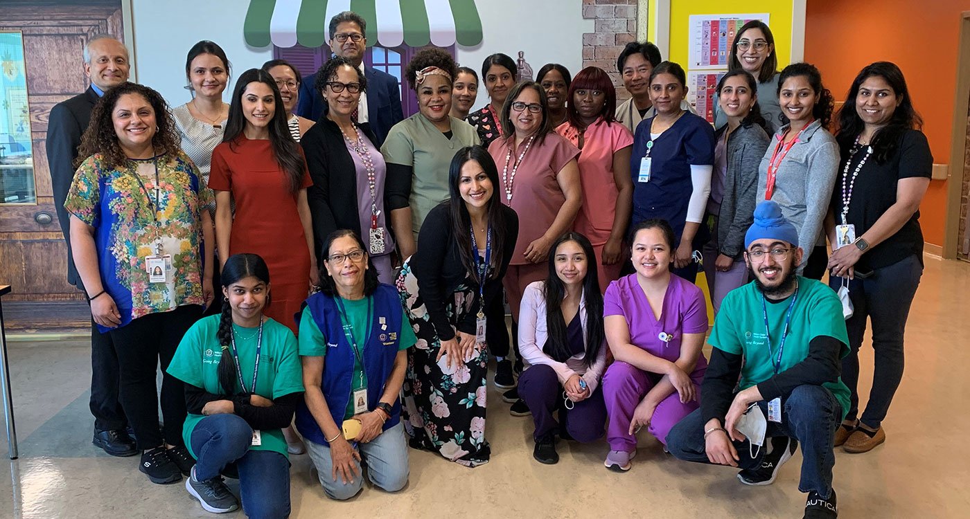 A group of staff from Brampton Civic Hospital's ACE Unit pose for a picture