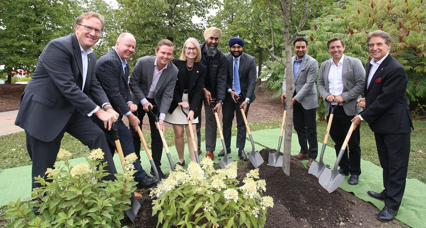 Provincial and local dignitaries, along with Osler and Osler Foundation leaders, planted a commemorative tree in Brampton Civic Hospital’s garden
