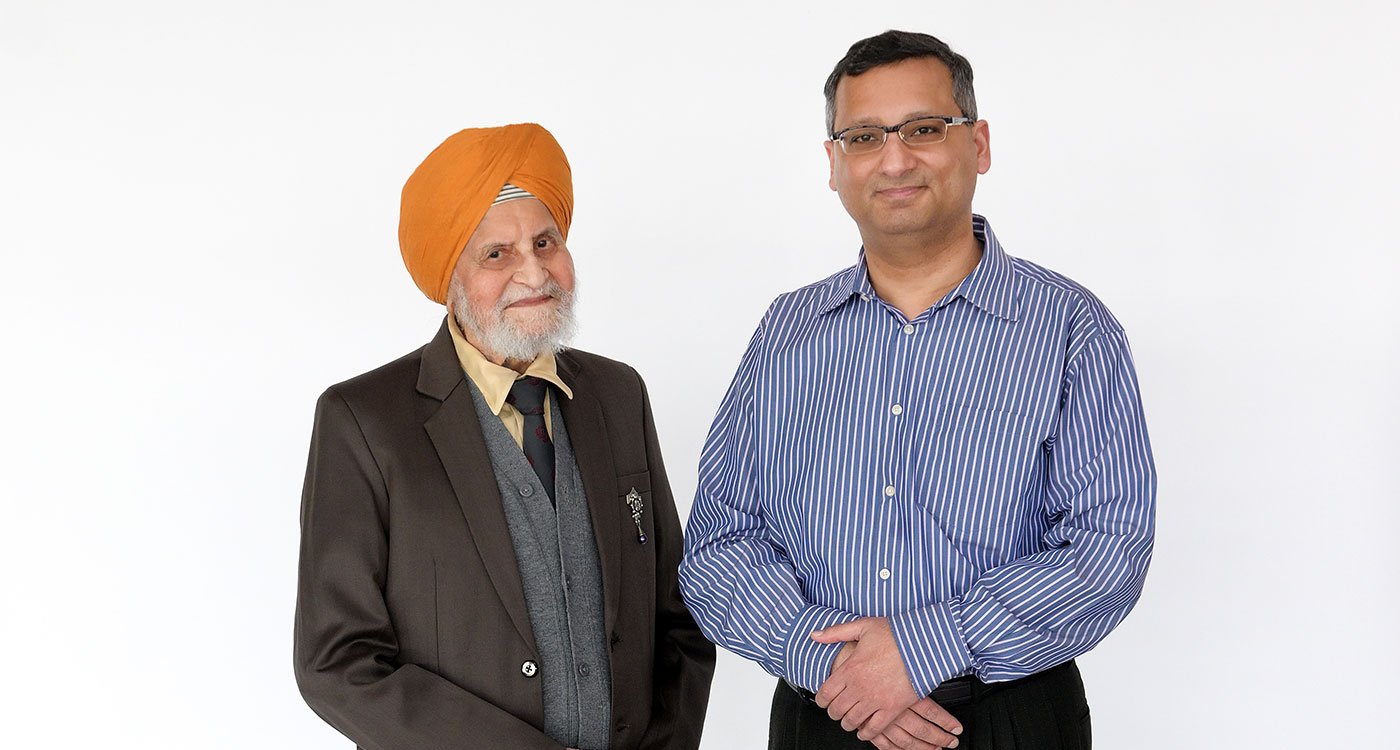 Left to right: Harbans, patient of Brampton Civic’s Emergency Department, with Dr. Farrukh Hussain, Interventional Cardiologist