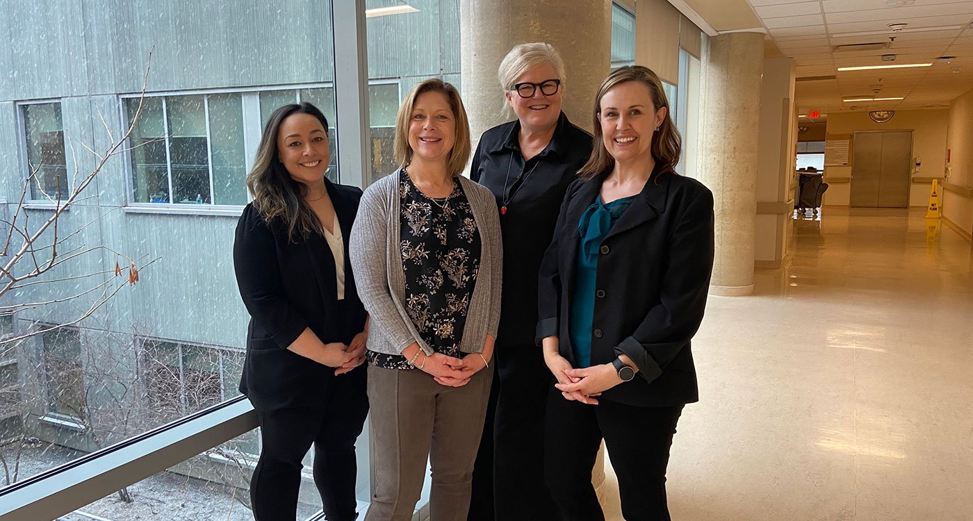 (l-r): Researchers Dr. Angel Petropanagos; Theresa Nitti, RPN; Dr. Paula Chidwick and Dr. Jill Oliver