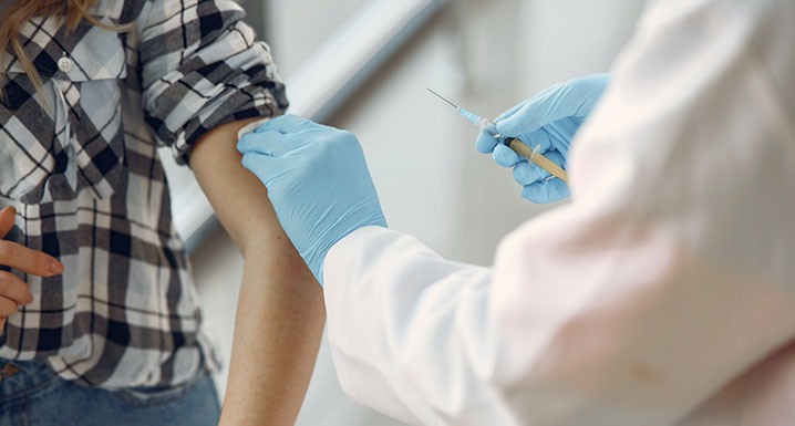 Person getting a vaccine