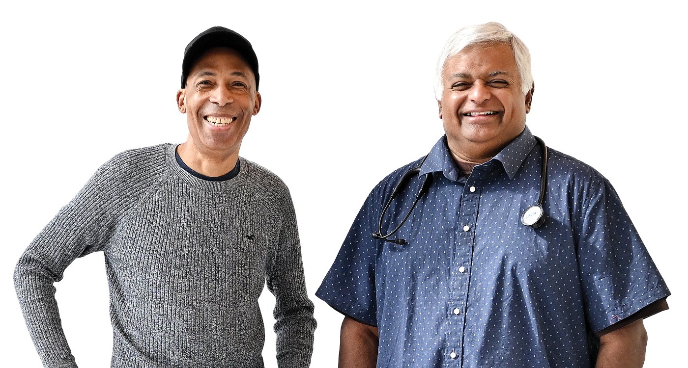 (l-r): Patient Anthony Turner and Dr. Philip Kuruvilla, Chief of Hematology and Oncologist