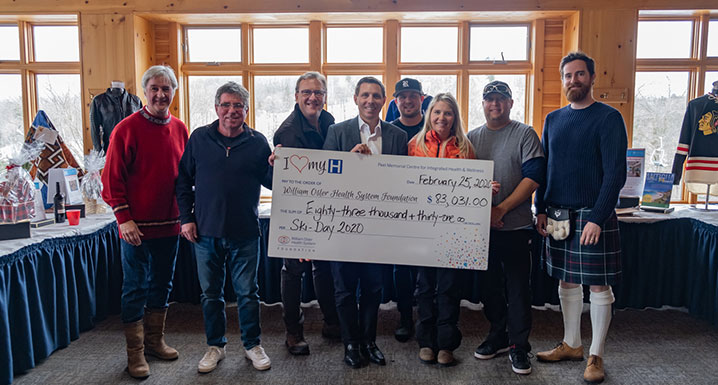 (l-r) Steven Wimmer, MBTW-WAI; Councillor Doug Whillans; Ken Mayhew, Osler Foundation; Mayor Patrick Brown; Trevor Hall, DG Group; Vivian Douglas, City of Brampton; Mike Harris; MBTW-WAI; Alistair Shields, KLM Planning Group