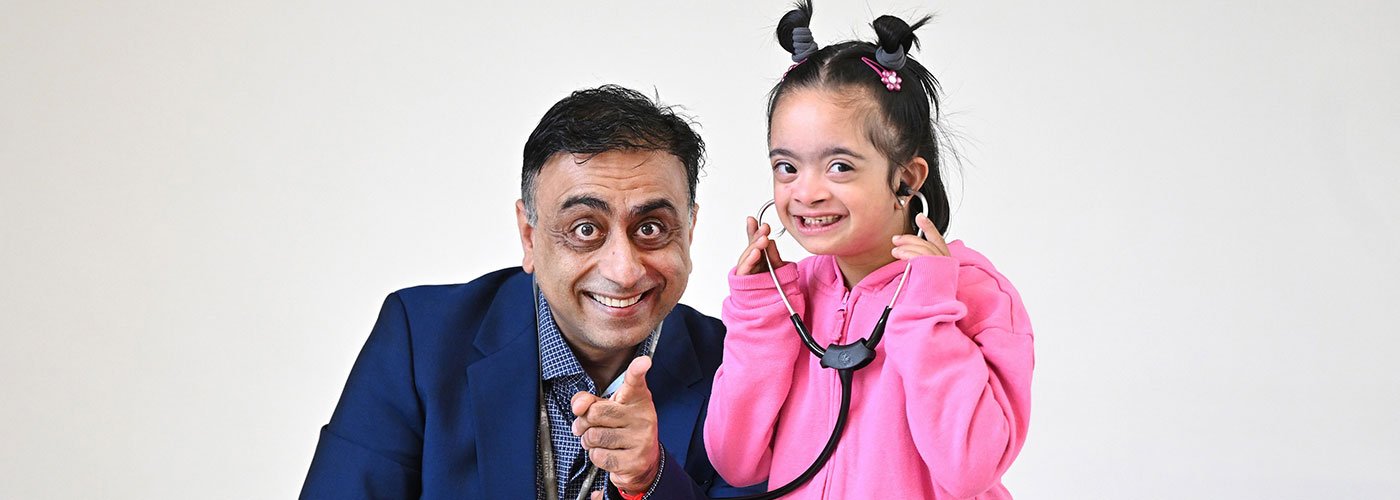 Doctor playing with child patient