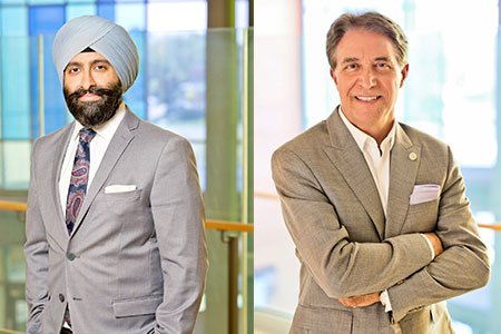 (l-r) Pardeep Singh Gill and Dr. Frank Martino (l-r) Linda Franklin and Dr. Frank Martino