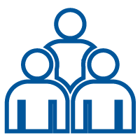Icon of a group of three people Icon of a group of three people