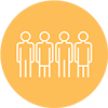 People and Culture Icon of four people standing together