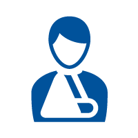Icon of a person wearing an arm sling Icon of a person wearing an arm sling