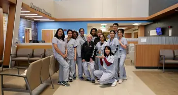 Staff from Osler's Outpatient Department at Etobicoke General Hospital pose with their Values Champion Award