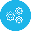 Organizational Effectiveness Icon of three gears
